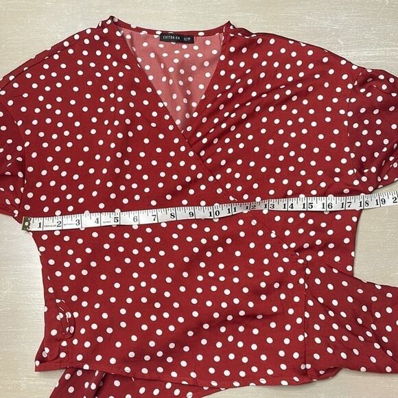 Cotton On polka dot wrap crop top blouse - Picture 5 of 7